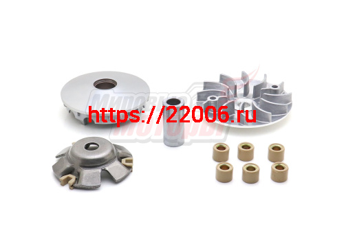 Вариатор передний 152QMI, 157QMJ (125/150см3) 4х такт. (полн.комплект: муфта, шкив, ролики и т.д)