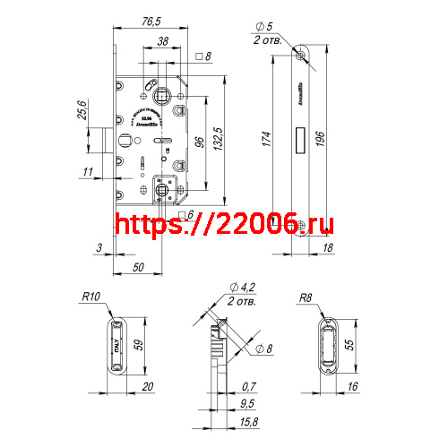 Магнитная Armadillo (Армадилло) защелка WC с ответной планкой GRAVITY G01.196.50.96 SN мат никель фото 3