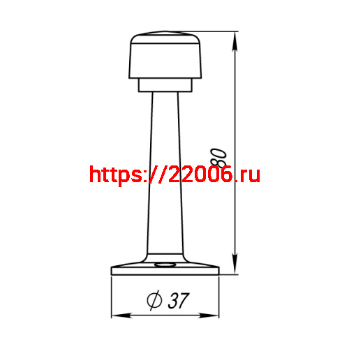 Упор Punto (Пунто) дверной настенный DFIX/W80 (DS PW-80) SN-3 мат.никель фото 3