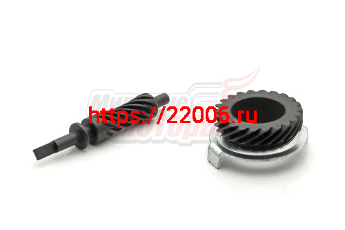 Редуктор спидометра Alpha, Delta, Zodiak, ОВ-70 ДЛИННЫЙ (компл.-червяк вогнутый +шестерня)