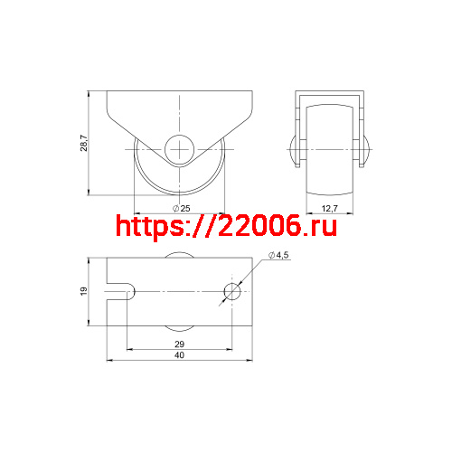 Опора Ajax (Аякс) колесная прямоходная WL/R-25P/20 kg WH пластик белый фото 2