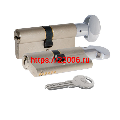 Цилиндровый механизм Kale kilit (Кале килит) с вертушкой 164 SM/90 (35+10+45) mm никель 5 кл.