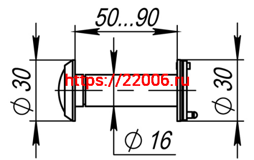 Глазок Fuaro (Фуаро) дверной, оптика пластик DV 3/90-50/Z (VIEWER 3 DVZ) AB бронза фото 2