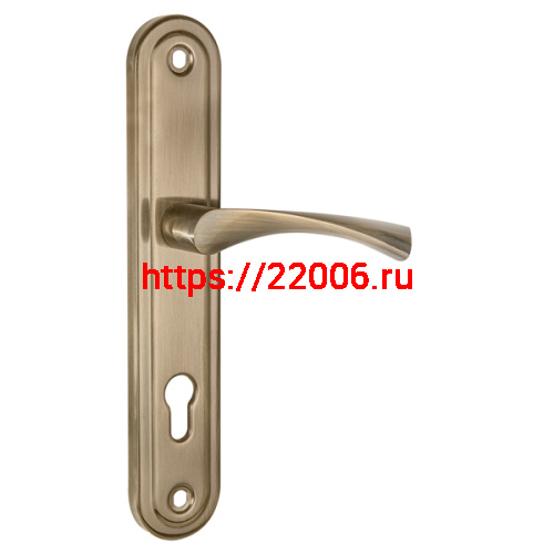 Ручка Punto (Пунто) на планке HANDLE90.CRONA.04-85 (P90 8504 CRONA) AB бронза