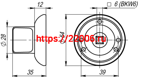 Ручка Armadillo (Армадилло) поворотная BKW6.R.LD54 (BKW6) CP-8 хром фото 3