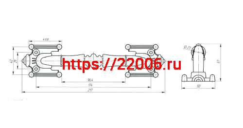 Ручка-скоба Zenit (Зенит) РС-1 (медь) фото 2