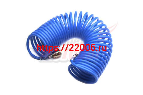 Шланг пневматический с фитингами рапид (6,5*10мм-10м, 10bar, спиральный, полиуретан)