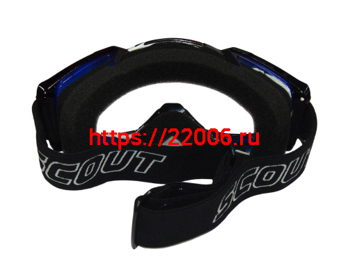 Очки мотокросс/спорт SCOUT (NK-1015) черн/синие, резинка с силиконом, цветн упаковка фото 2