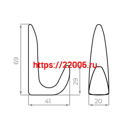 Крючок Ajax (Аякс) настенный MB-LM/K-002 CP хром фото 7