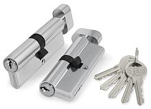 Цилиндровый Fuaro (Фуаро) механизм (100 ZM/90) 1000ZMKnob90(40+10+40) CP хром 5Key с вертушкой