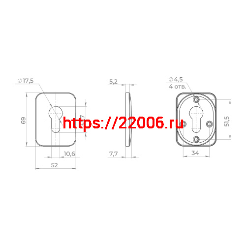 Накладка Ajax (Аякс) на цилиндр ESC C.K.MD50 BL-24 черный фото 3