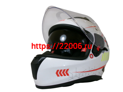 Шлем TVS RACING (Индия) STREET D/V WHITE YELLOW размер XL, + пинлок в комплекте, очки фото 6