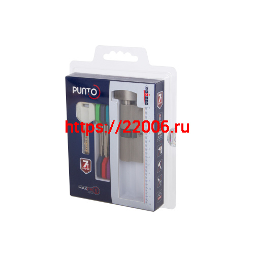 Цилиндровый Punto (Пунто) механизм MaxPro7002Knob100mm(50+10+40) SN никель 7key с вертушкой фото 3