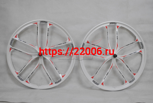 Обода 26" ЛИТЫЕ (10 ЛУЧЕЙ) передний+задний (КОМПЛ.) под трещетку,БЕЛЫЙ Обода 26" ЛИТЫЕ (10 ЛУЧЕЙ) передний+задний (КОМПЛ.) под трещетку,БЕЛЫЙ