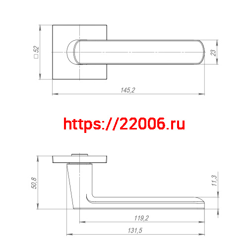 Ручка Ajax (Аякс) раздельная K.JS51.NANO (NANO JS) CP-8 хром фото 2