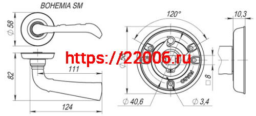 Ручка Fuaro (Фуаро) раздельная R.SM58.BOHEMIA (BOHEMIA SM) MAB-6 темная бронза фото 2