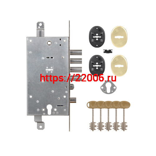 Замок Mottura (Моттура) врезной двухсистемный 54.787, (без накладок) ключ 60 мм фото 2