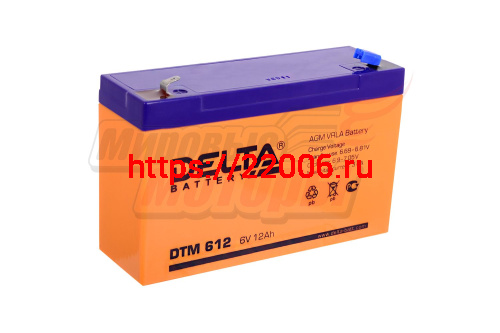 Аккумулятор герметичный 6В12Ач DELTA DTM612 AGM (электромашинки)
