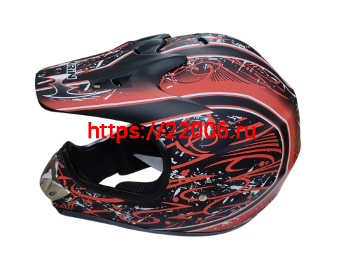 Шлем кроссовый KIRIN QL-128, оранж, красный, черный, оранж-черн, размер XL фото 2