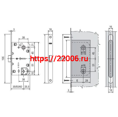 B01102.50.93.567 AGB (АГБ) Защелка врезная WC (черный) MEDIANA EV. (инд.упак+B01000.13) фото 2