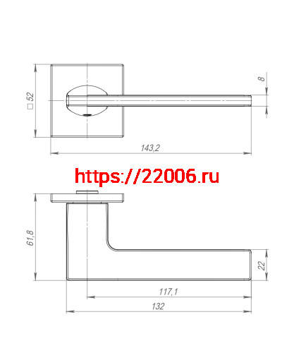 Ручка Punto (Пунто) раздельная K.ARC.Q52.MAIN SSG-39 сатин.золото ТРОСИК фото 3