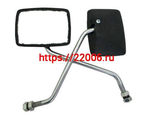 Зеркала заднего вида пластик квадратное стойка хром/покраска  М10 (производство Ирбит)
