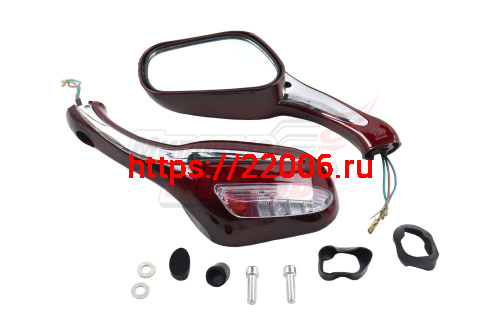 Зеркала (070) пласт Каплевидные объемные красные поворотник (плоский разъем) (к-во 40 пар) Зеркала (070) пласт Каплевидные объемные красные поворотник (плоский разъем) (к-во 40 пар)