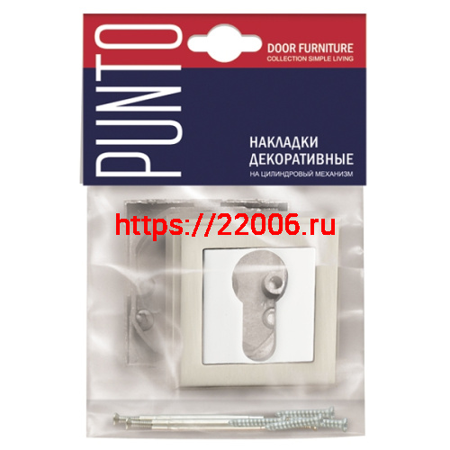 Накладка Punto (Пунто) под цилиндр ET.K.QL52 (ET QL) SN/CP-3 матовый никель/хром фото 2