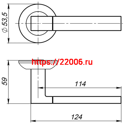 Ручка Ajax (Аякс) раздельная R.JR54.FUSION (FUSION JR) SN/CP-3 матовый никель/хром фото 2