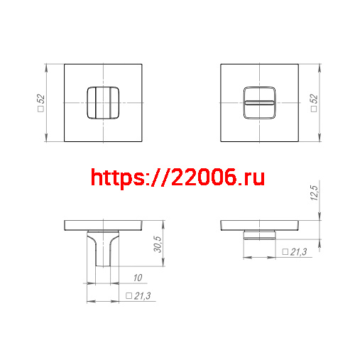 Ручка Ajax (Аякс) поворотная BK6.K.JS51 (BK6 JS) CP-8 хром фото 3
