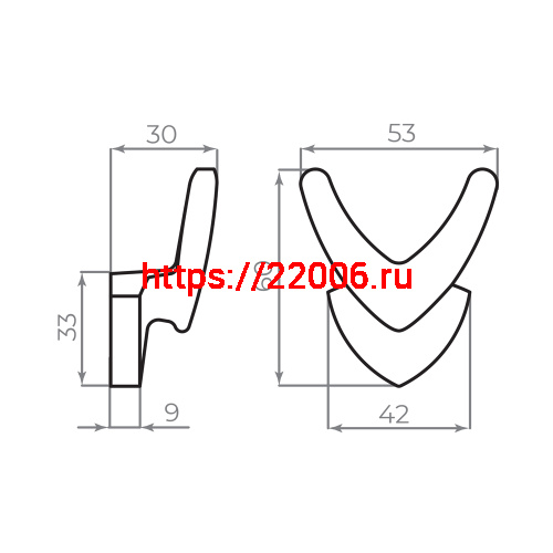 Крючок Ajax (Аякс) настенный MB-LM/K-003 SN матовый никель фото 7