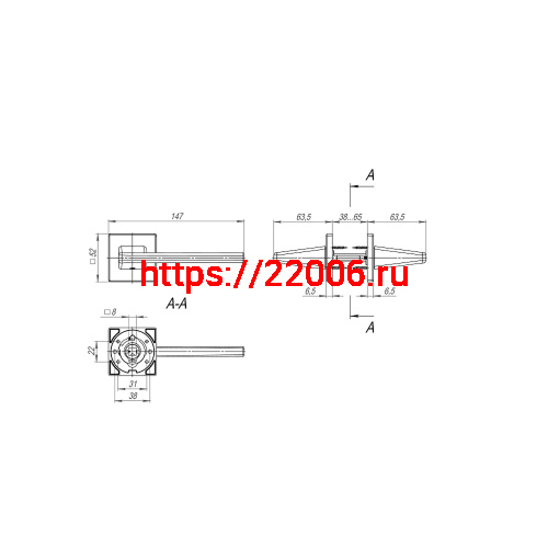 Ручка Fuaro (Фуаро) раздельная K.SL52.PRIME (PRIME SL) BL-24 черный фото 2