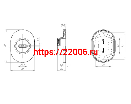 Накладка Fuaro (Фуаро) на сувальдный замок ESC.S-auto.RLR/U/R.477 BL-24 черный (1шт.) фото 3