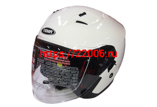 Шлем открытый YM-637 "YAMAPA", белый, размер M (с антикрылом) NEW