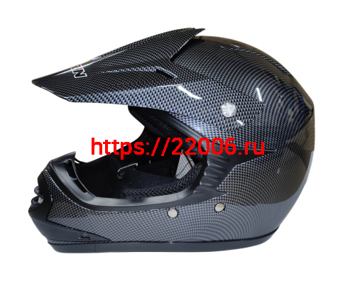 Шлем кроссовый KIRIN QL-B07, карбон, синий, размер S фото 2