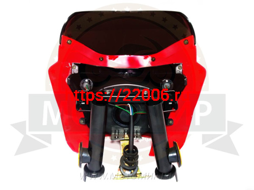 Щиток ветровой (круг. фара) орг.стекло Adventure Travel (почти АЛЬФА СПОРТ), крепления в комплекте фото 4