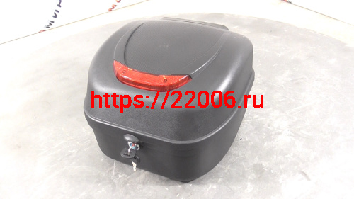 Кофр задний пластик №04 (Альфа) цвет матовый черный С КАТАФОТОМ и СПИНКОЙ (НАБОР)