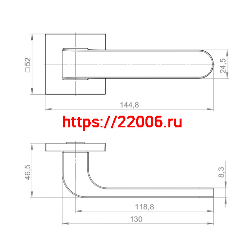 Ручка Ajax (Аякс) раздельная K.JS51.FLEX SN-3 матовый никель фото 2