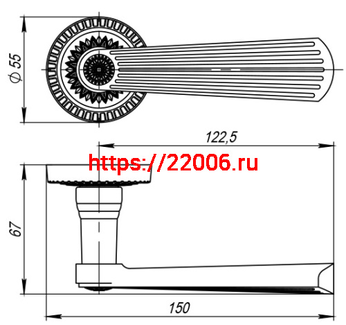 Ручка Armadillo (Армадилло) раздельная Romeo CL3-SILVER-925 Серебро 925 фото 3