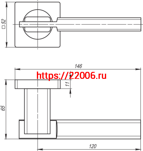 Ручка Armadillo (Армадилло) раздельная K.SQ52.TRINITY (TRINITY SQ005) SN/CP-3 матовый никель/хром фото 2