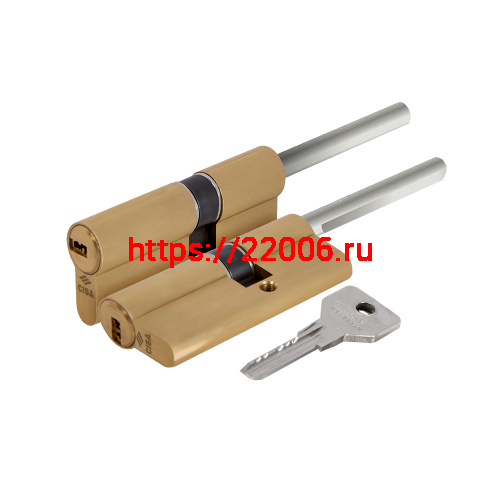 Цилиндровый механизм Cisa (Чиза) под вертушку (дл. шток) ASIX OE307-81.00 (65 мм/30+10+25), ЛАТУНЬ