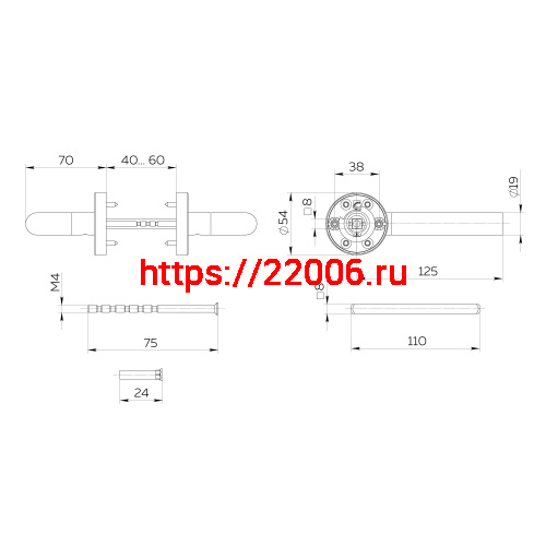 Ручка Fuaro (Фуаро) раздельная R.DSS304-0201/19 (DSS-0201/19) INOX 304 фото 4