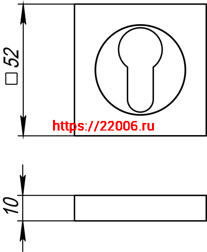 Накладка Fuaro (Фуаро) под цилиндр ET.K.KM52 (ET KM) SN/CP-3 матовый никель/хром фото 3