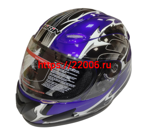 Шлем интеграл KIRIN KL-118, черный, серый, красный, синий, размер XL