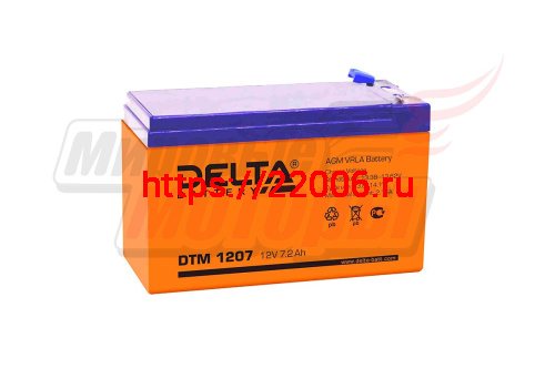 Аккумулятор герметичный 12В 7,2Ач DELTA DTM1207 AGM (электромашинки) Аккумулятор герметичный 12В 7,2Ач DELTA DTM1207 AGM (электромашинки)
