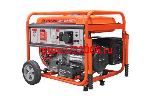 Генератор бенз. "COVENANT"  GG8000E (6,0/6,5кВт, LT190F, 15л.с., бак 25л, 86кг, электростартер, МЕДЬ)