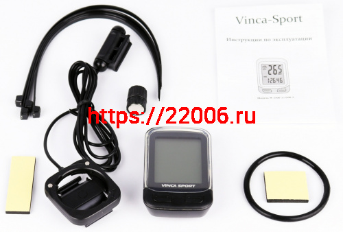 Спидометр вело электронный безпроводной,12 функций, черный  с черным, инд.уп. Vinca Sport