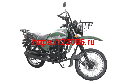 Мотоцикл ERMAK 150 см3 (колеса спица 18"/18",внедор.резин, диск.пер.торм.,защита картер/рук/ног,сигн) ЗЕЛЕНЫЙ