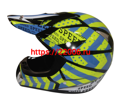 Шлем кроссовый KIRIN K27, черный, черн-бел, зелен-желт, размер S фото 8