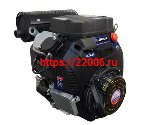 Двигатель LIFAN 29 л.с. 2V80F-А с катушкой освещения РУЧ+ЭЛЕК 2 карб. 12В 20А 240Вт вал 25 мм фото 7
